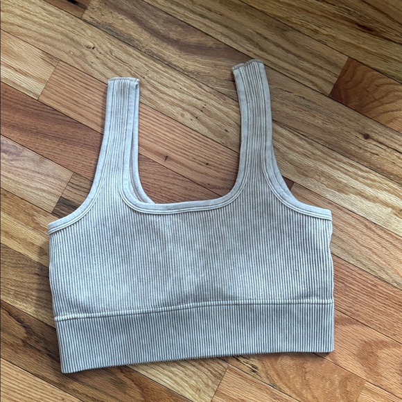 NWT Zenana Ribbed Seamless Brami With Removable Cups Ash Mocha Size L/XL - Picture 5 of 8